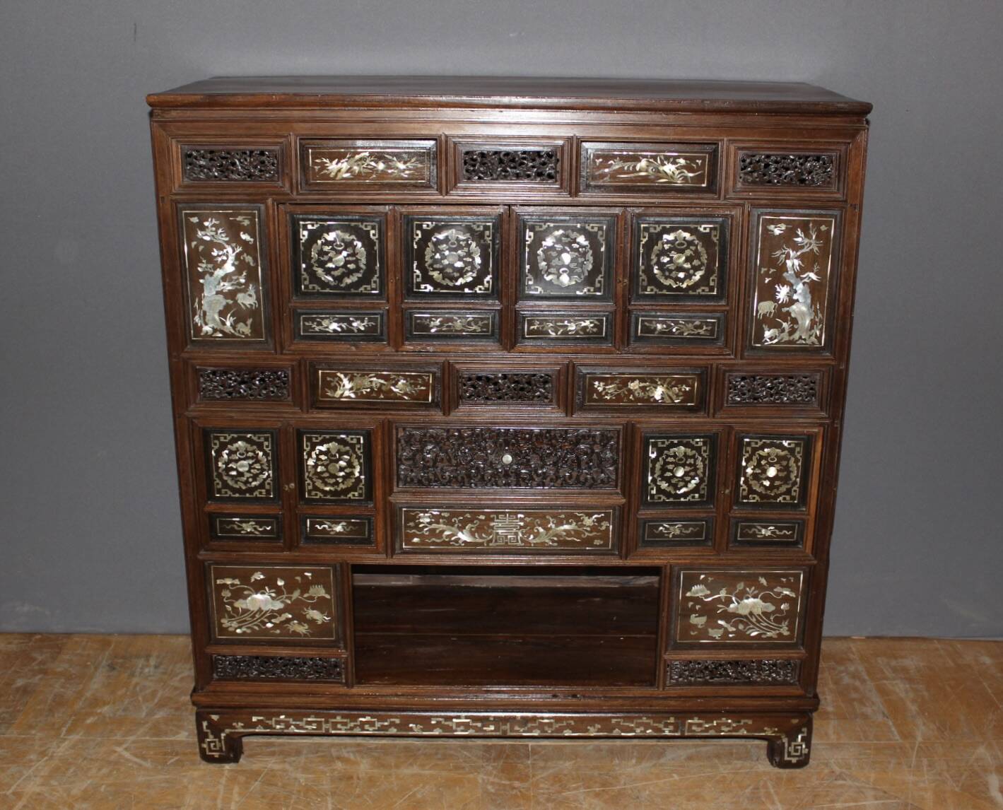 Indochinese Cabinet with Mother-of-Pearl Inlay, late 19th century