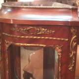 Louis XV style display case in mahogany and bronze