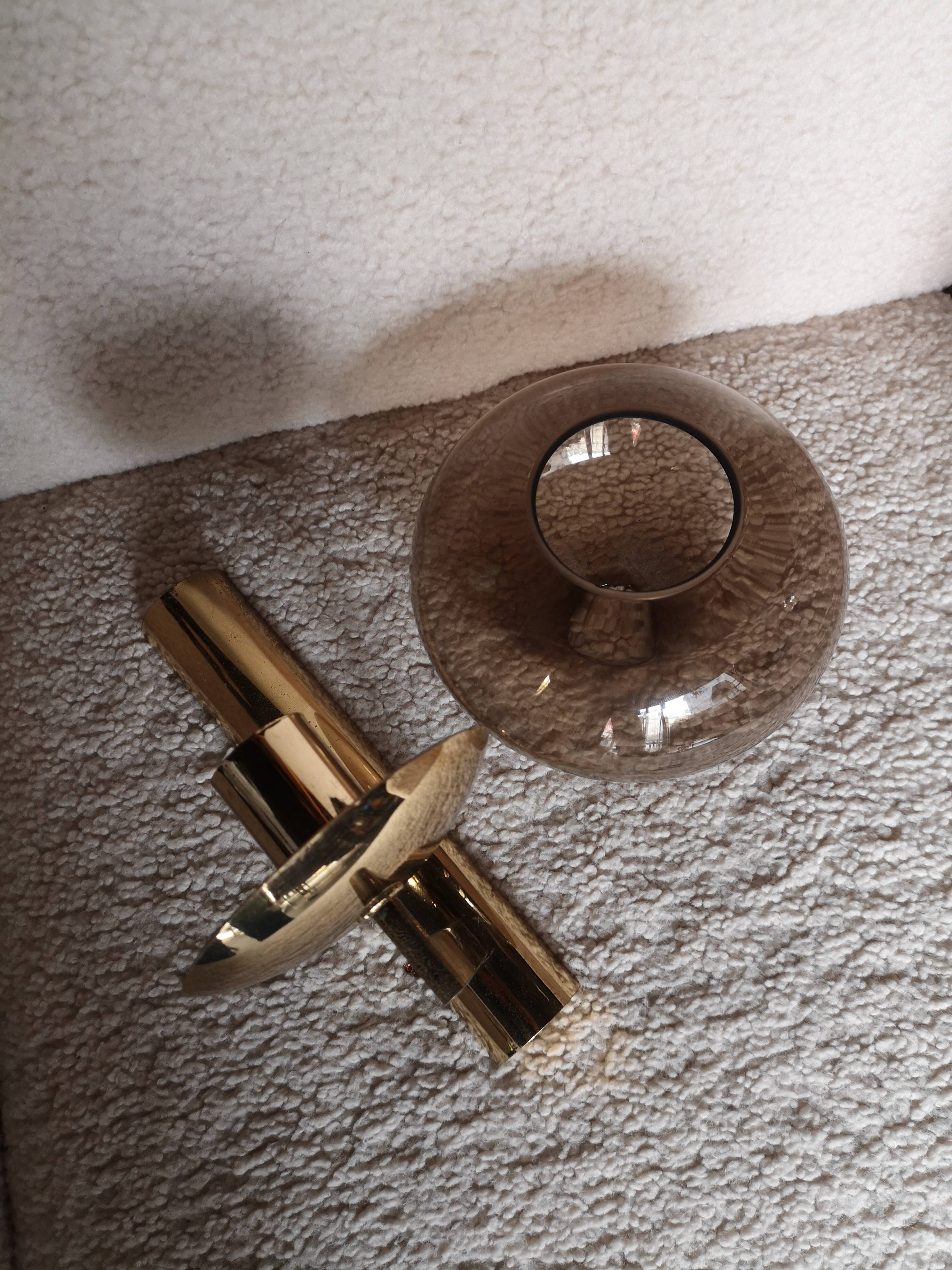 Sciolari smoked glass wall light 1970