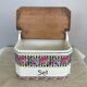 Earthenware salt cellar with rose decoration, made in Czechoslovakia, early 20th century