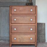 Vintage drawer unit, Art Deco wooden furniture, chest of drawers, tallboy.