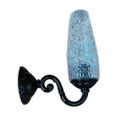 Wall lamp alloy black tulip molded glass Old deco