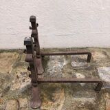 Pair of wrought iron chimney pegs