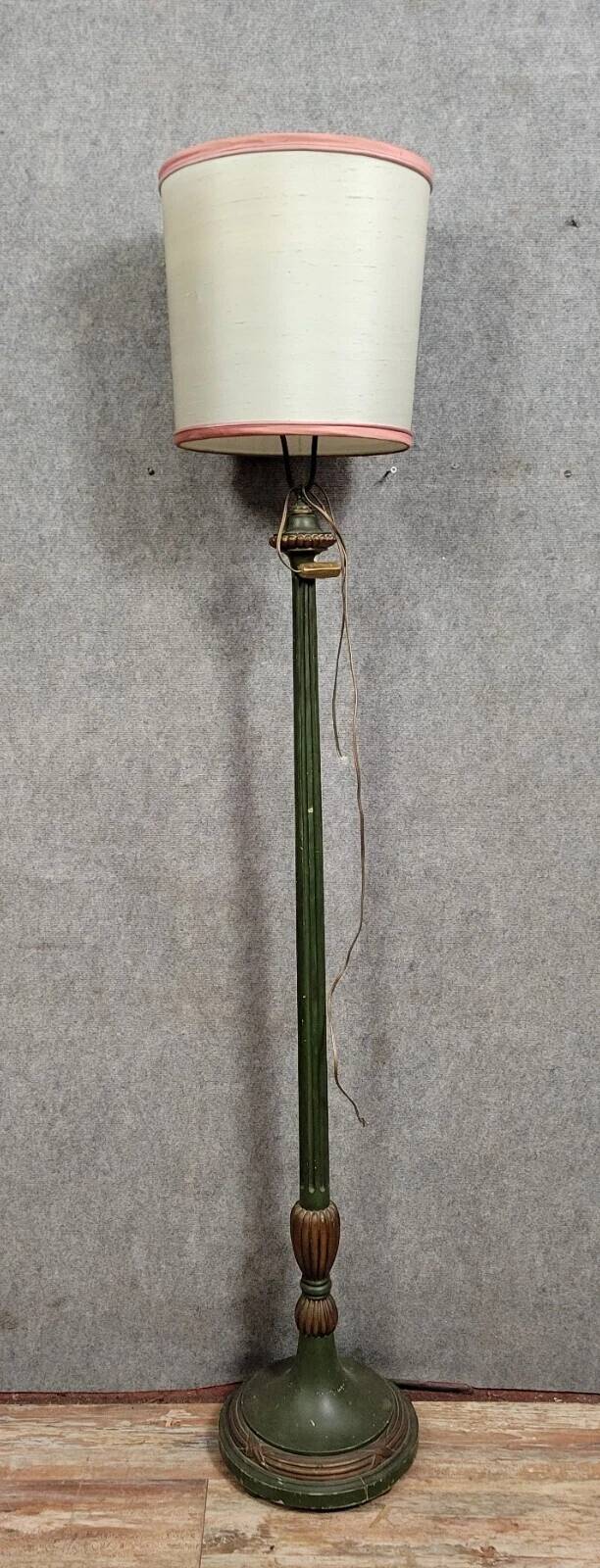 Louis XVI style floor lamp in lacquered and gilded wood circa 1880