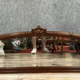 Very large Louis XVI style half-moon mirror in mahogany