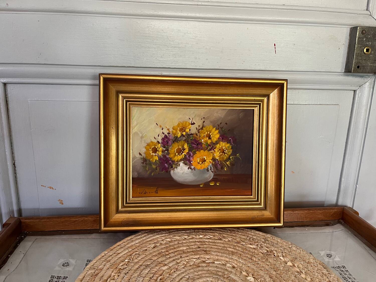 Oil on canvas - bouquet of yellow tones