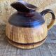 Old Terracotta Pitcher Barrel Shape Vintage Kitchen #D972