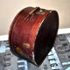 Hat box - Vintage hat box in burgundy brown leather 46x52