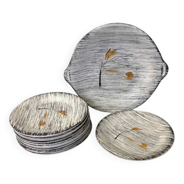 Ensemble assiettes dessert et plat Langeac les salins