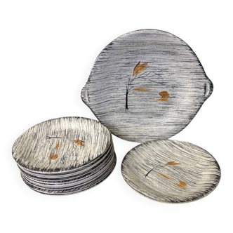 Set of dessert and dinner plates Langeac les Salins