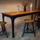 Reichsbahn table with narrow original beech top