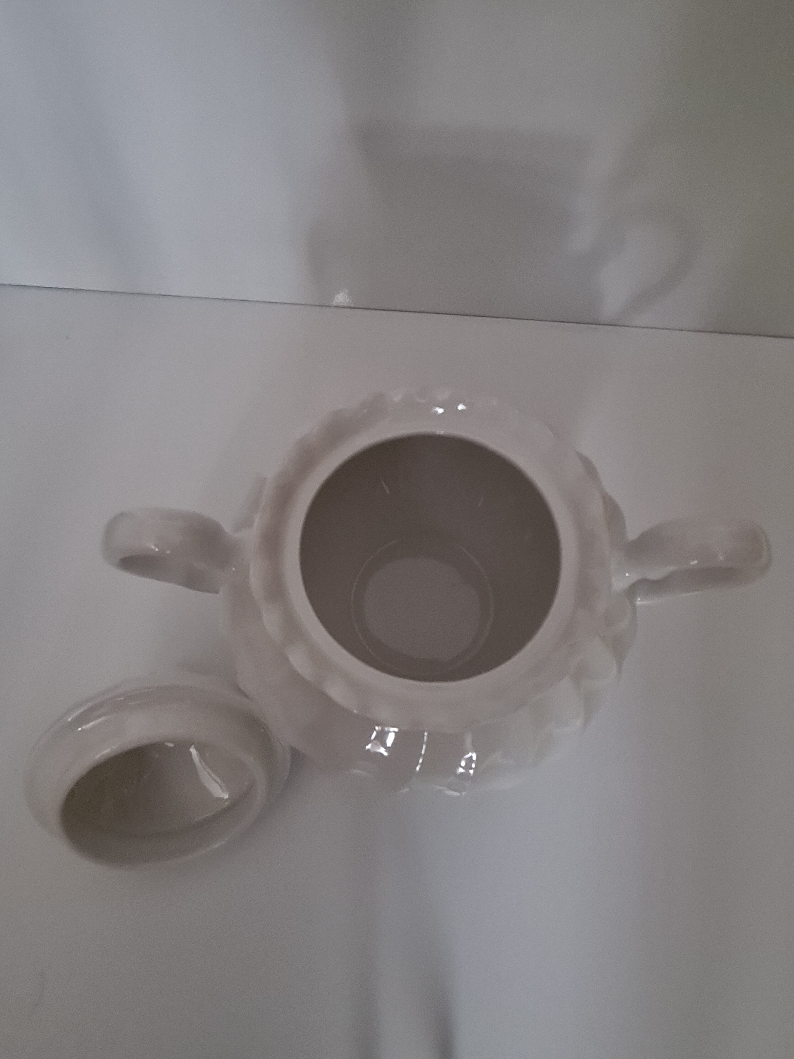 English white porcelain sugar bowl