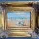 Oil on panel k wilson signature to identify 1960 beach scene