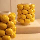 Pair of large lemon vases in ceramic