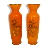 Pair of orange vases
