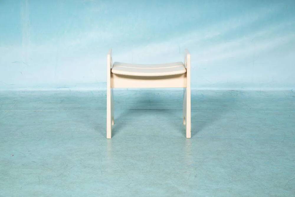 Vintage pine stool, Swedish design by Gilbert Marklund, 1960s.