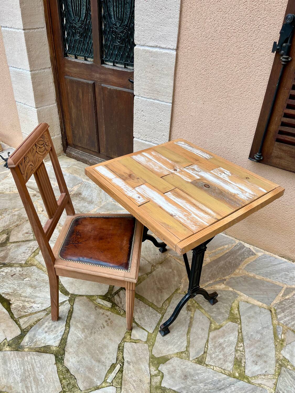 Industrial bistro style table