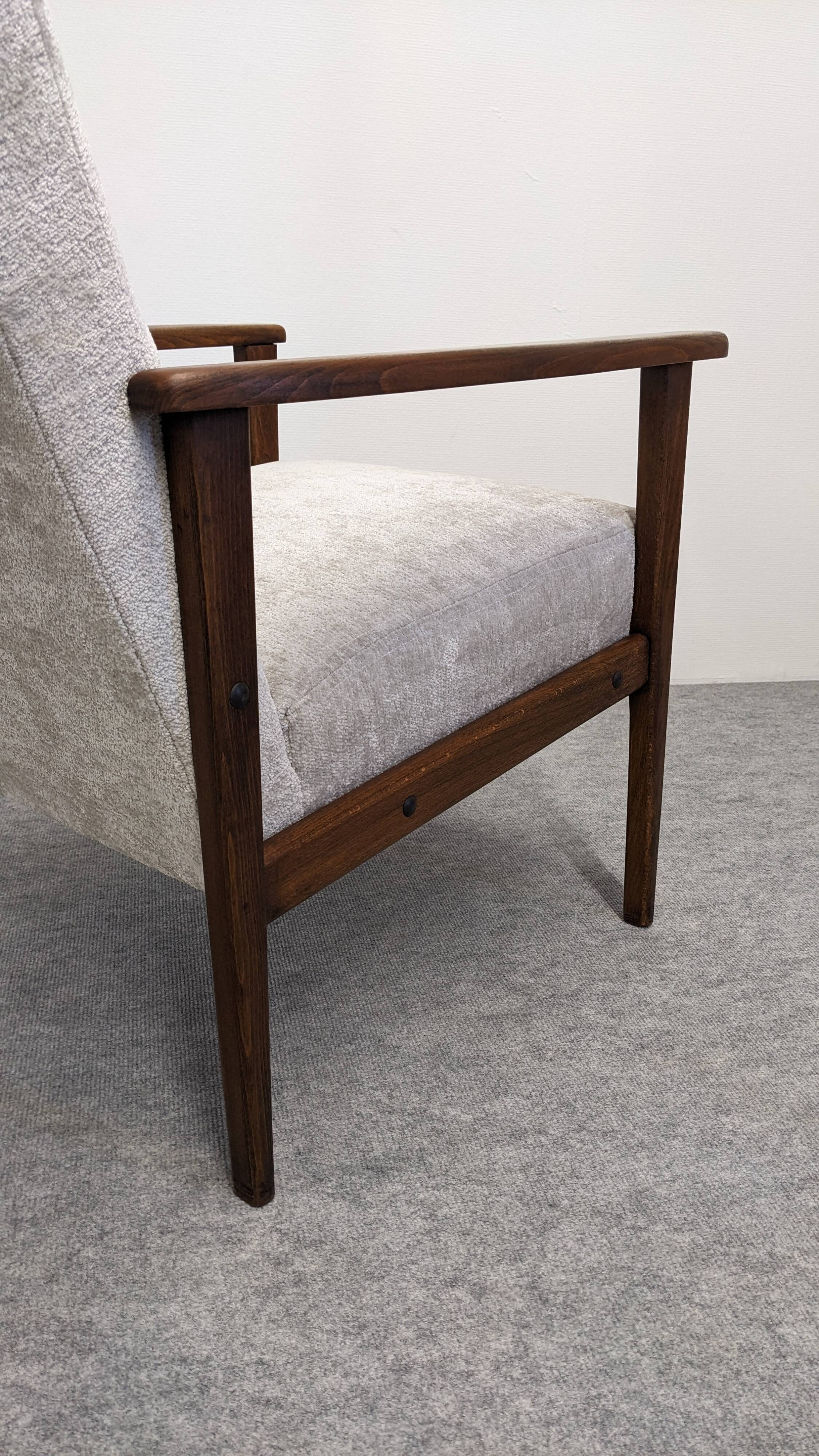 Pair of vintage stained beech armchairs from the 50s/60s