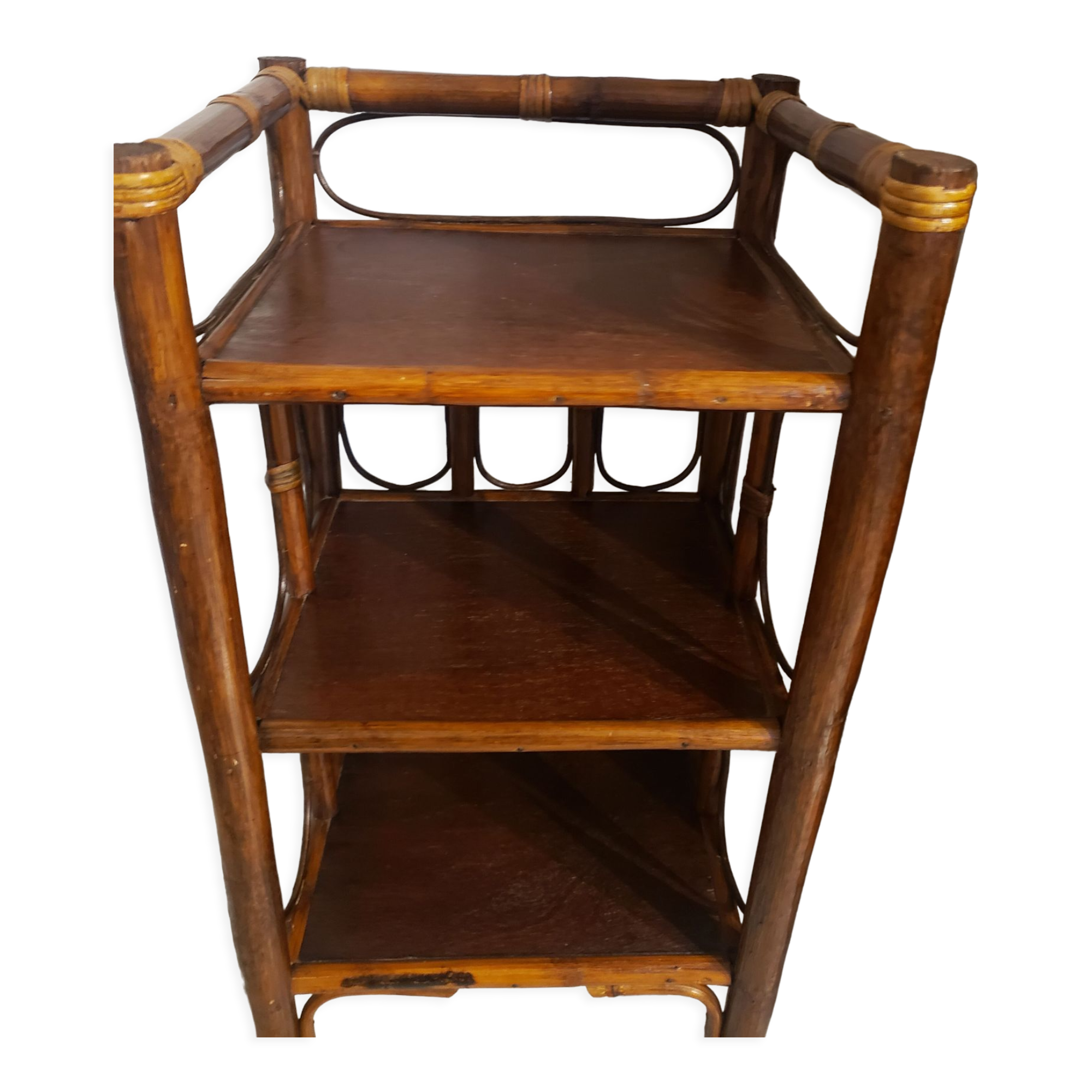 Bamboo and rattan shelf