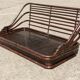 Canapé Mid Century Modern en bambou et cuir par Vivai del Sud