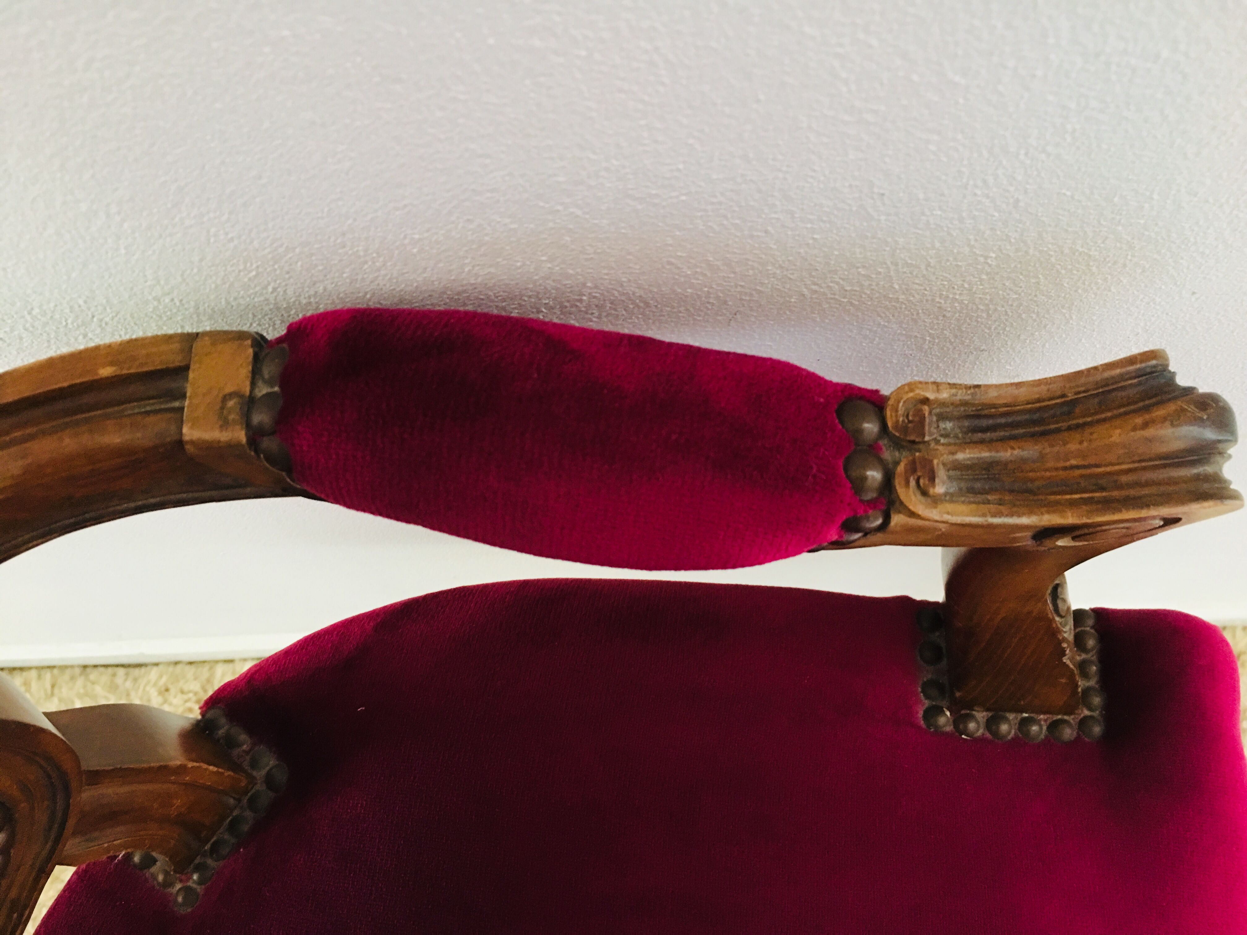 Burgundy pink velvet shepherdess