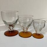 Set of Art Deco faceted glasses