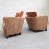 Rare sculptural lounge armchairs by  Kaesz Gyula, Hungary, ca.1941-42