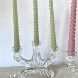 Paire de chandeliers en verre