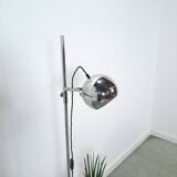 Space age chromen staande bol lamp vloerlamp