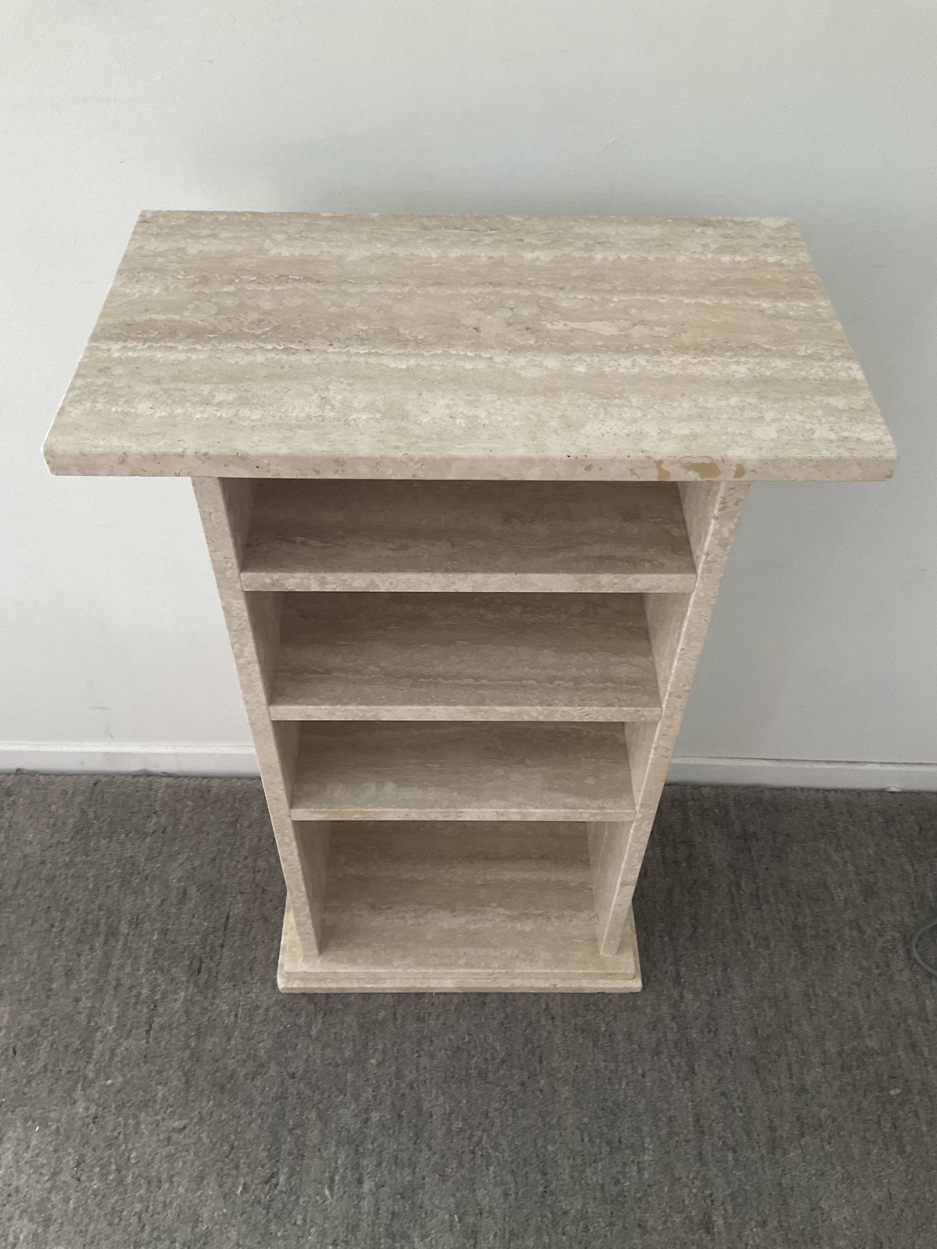 Travertine TV cabinet shelf from the 70s