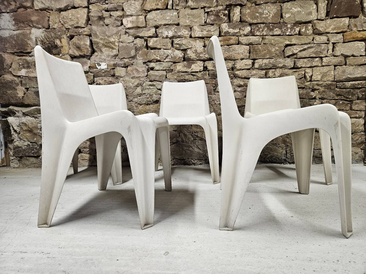 Set of 5 Helmut Bätzner chairs for Bofinger, Germany, 1960s.