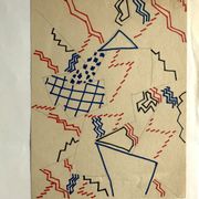 Elie dayan, sans titre (composition abstraite 3). feutre sur papier