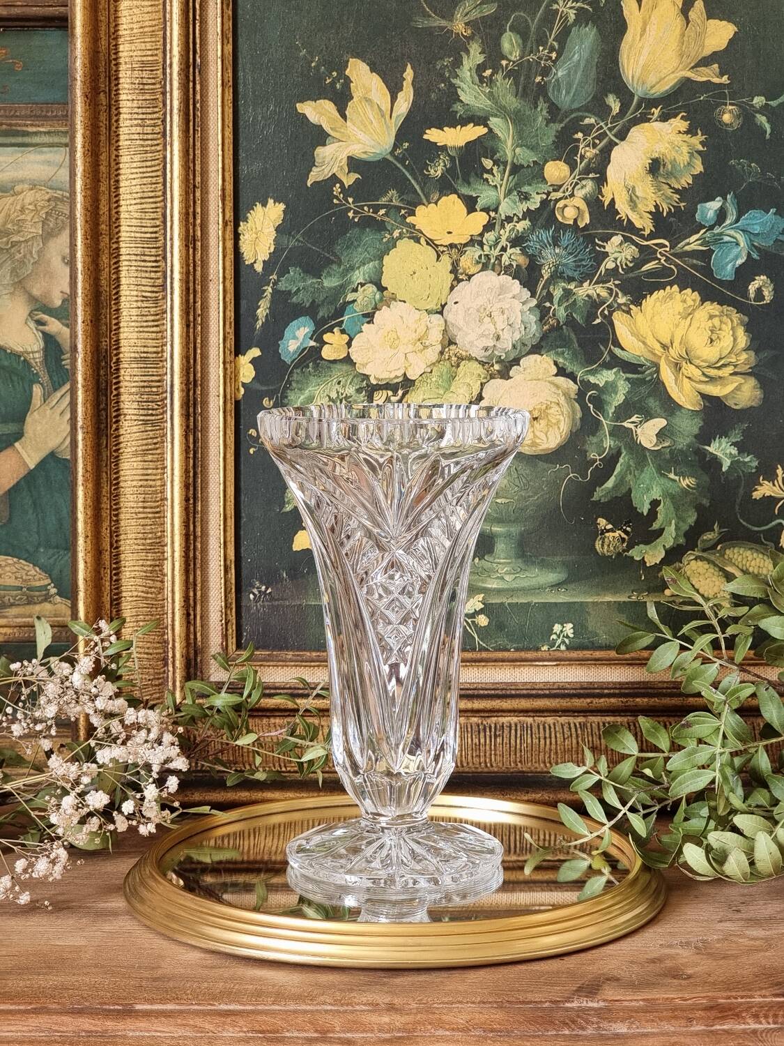 Cut crystal vase