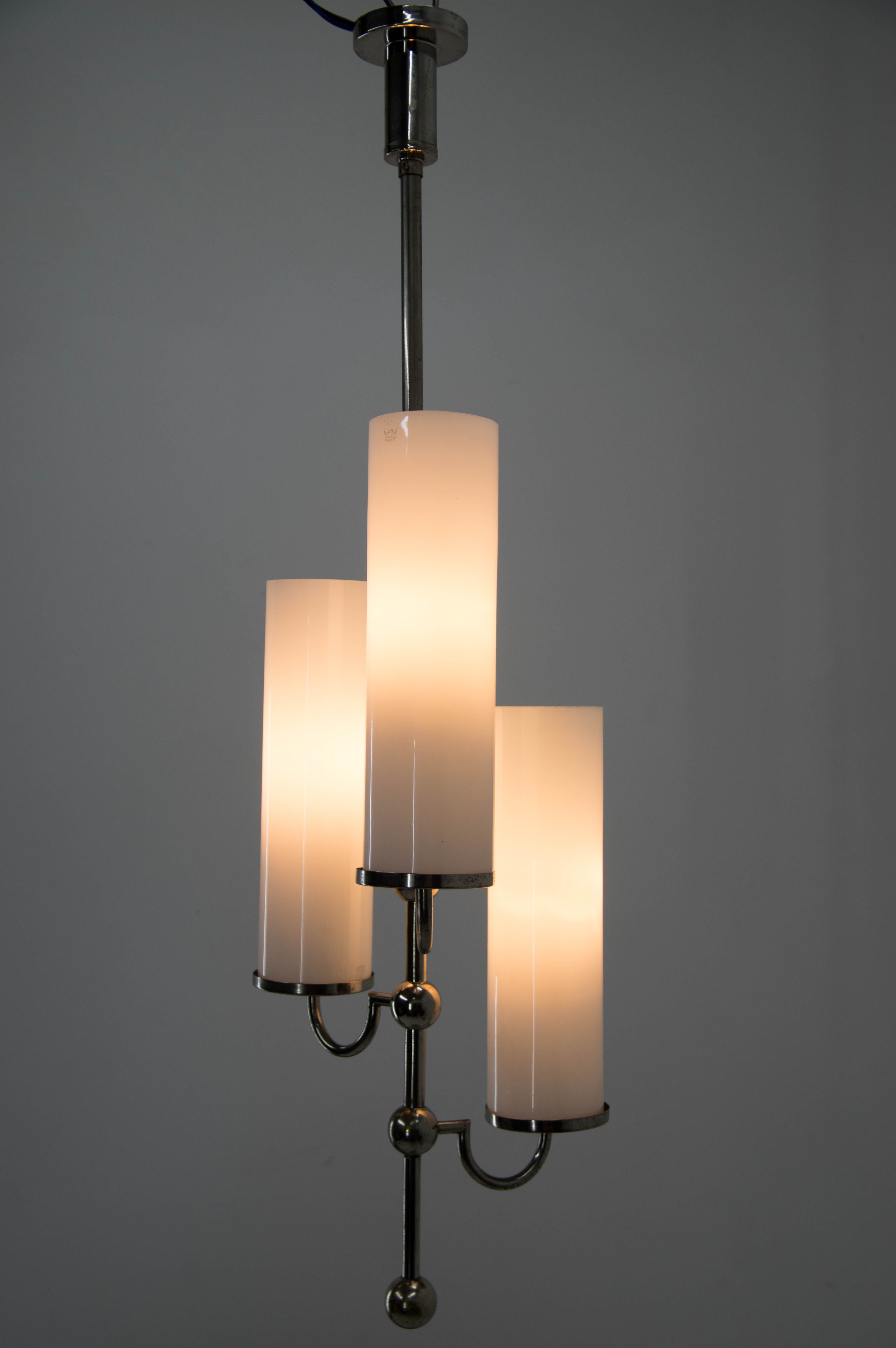 Art deco tubular chandelier, 1930s
