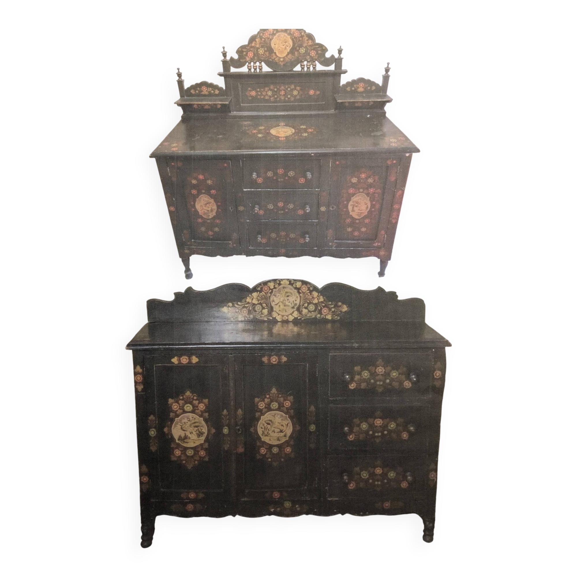 Set of 2 painted sideboards