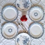 Assiettes plates anciennes dépareillées en faïence terre de fer