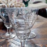 Lot de 8 verres anciens en cristal - Année 40-50