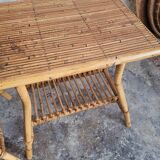 Pair of vintage rattan bedside tables