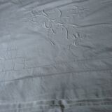 large old sheet imposing monogram PB iris decoration
