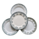 Mismatched vintage ironstone dinner plates - Green decor