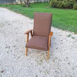 Fauteuil de style scandinave en hêtre, 1950