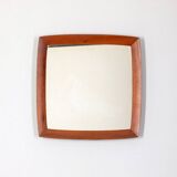 Vintage square mirror 60s in Teak Danish Design