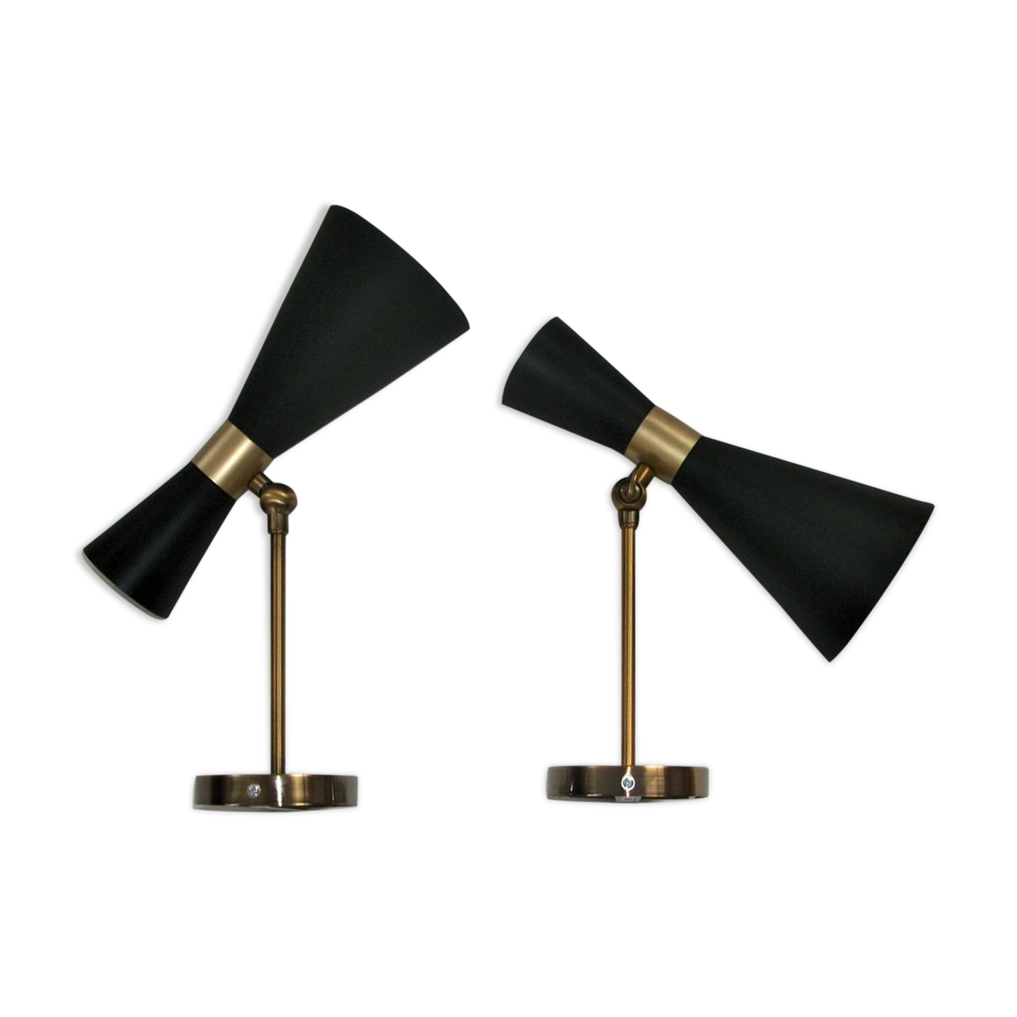 Pair of diabolo wall lamps