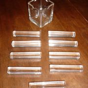 Pot carré avec porte-couteaux en verre