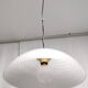 Adjustable White Murano Glass and Brushed Brass Pendant by VeArt
