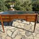 Louis XVI style solid mahogany and bronze flat desk, 19th century