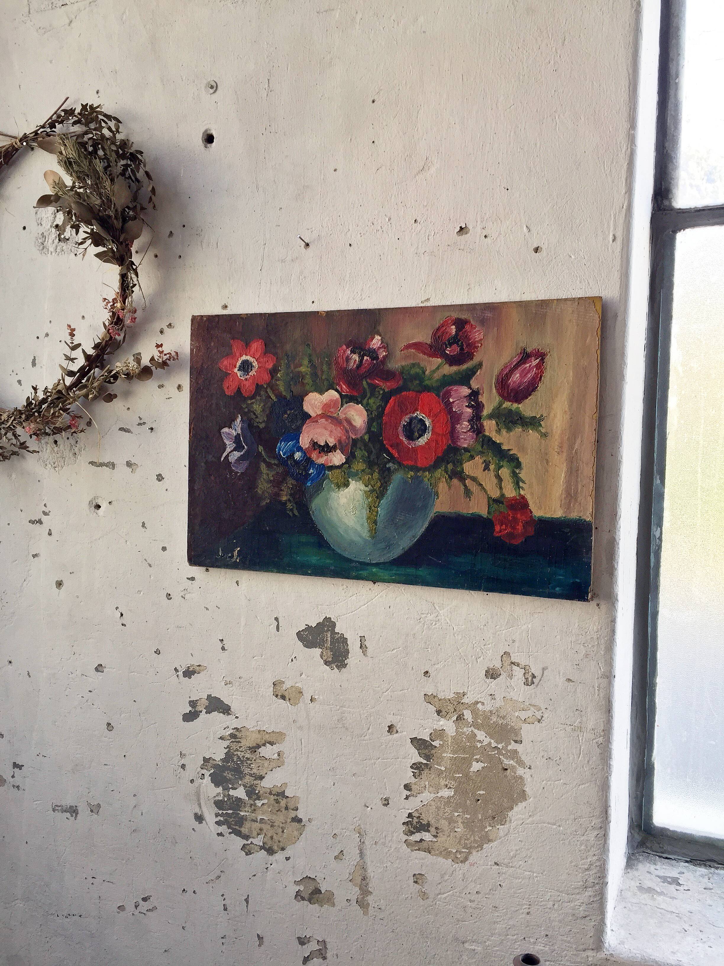 Oil painting flowers 61 x 39 cm