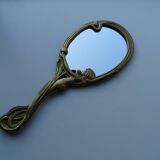 Hand-facing mirror bronze art nouveau style 1920