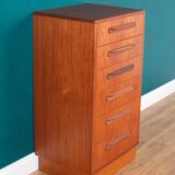 Retro Teak 1960s Tall G Plan Fresco Chest Of Drawers By Victor Wilkins