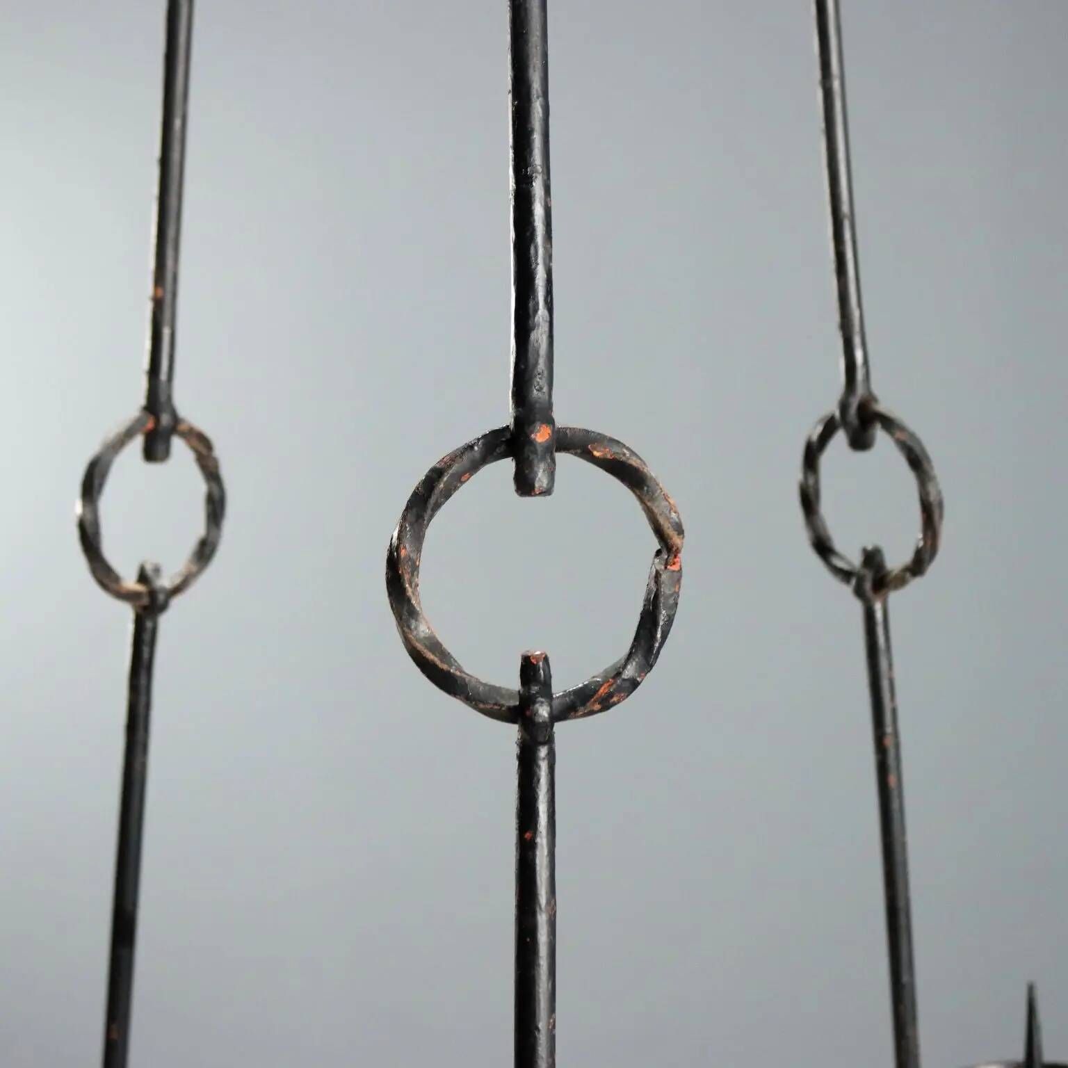 Antique wrought iron chandelier A. Gerardi Italy 19th century